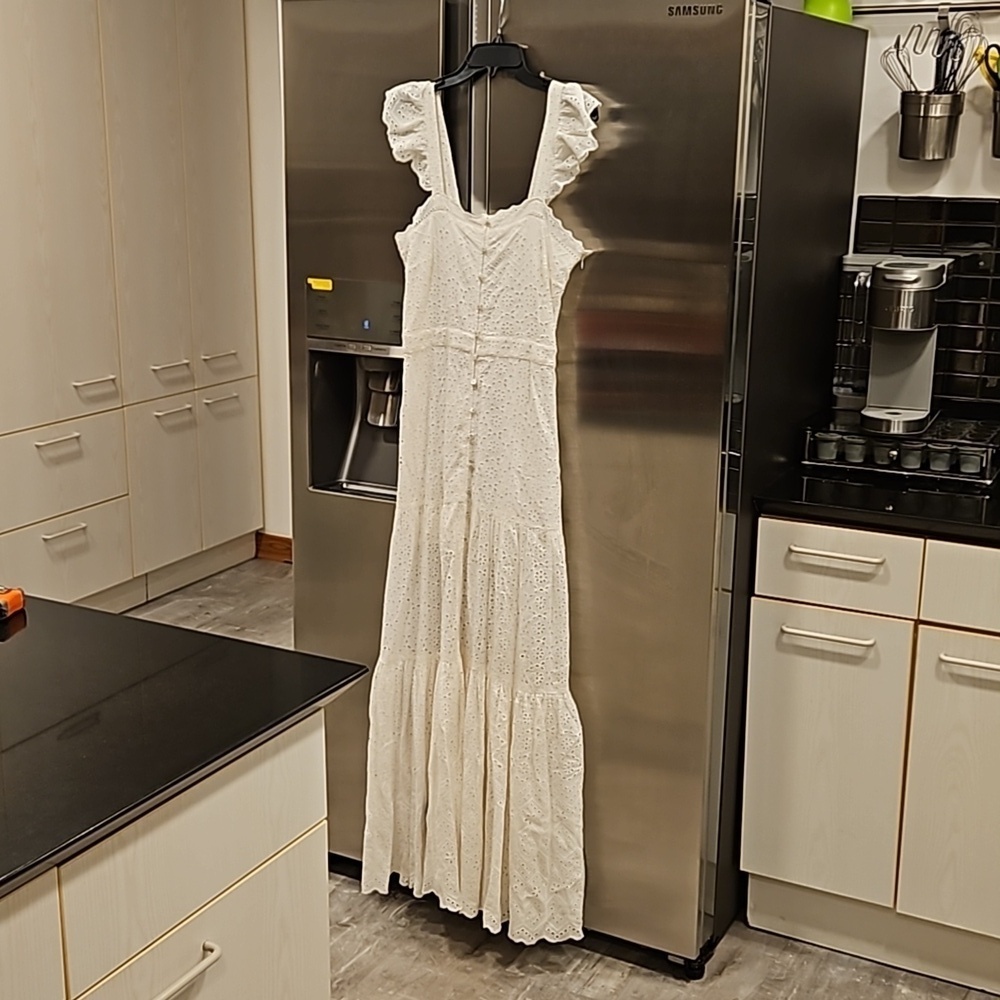 💕VERONICA BEARD💕 Aislin Broderie Anglaise Eyelet Cotton Maxi Dress White 6 NWT - Picture 11 of 16